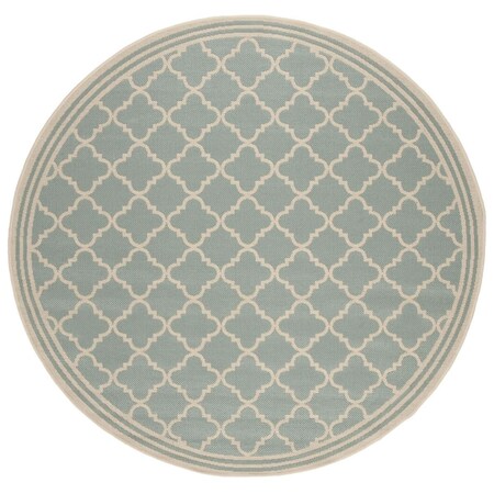 Safavieh 8 x 8 ft. Beach House Power Loomed Round Area Rug; Aqua & Cream BHS121K-8R
